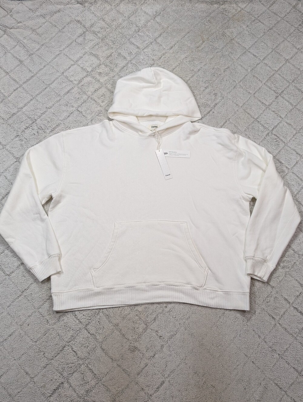 Elwood Hoodie Mens XL White Core Pullover Oversized Cotton Terry Unisex NEW